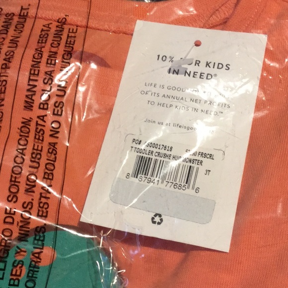 NWT $16 LIFE IS GOOD  HUG MONSTER  2t  TODDLER  T shirt - Picture 5 of 5